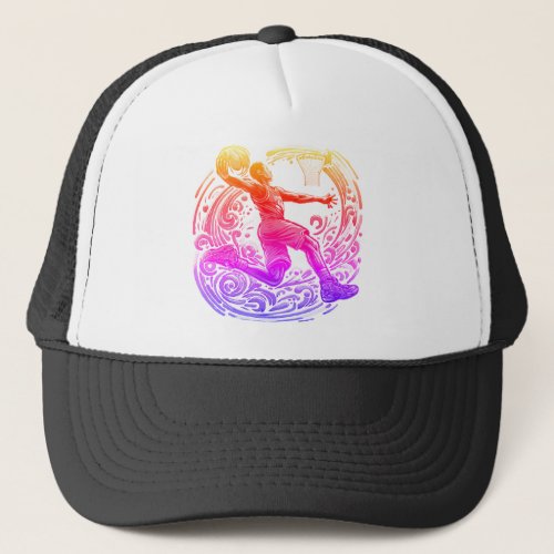 A Colorful Homage to Basketball Trucker Hat