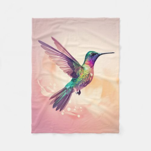 A colorful hummingbird Fleece Blanket