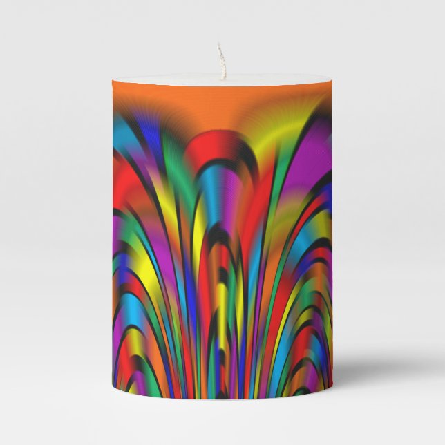 A Colorful Integration Pillar Candle (Front)