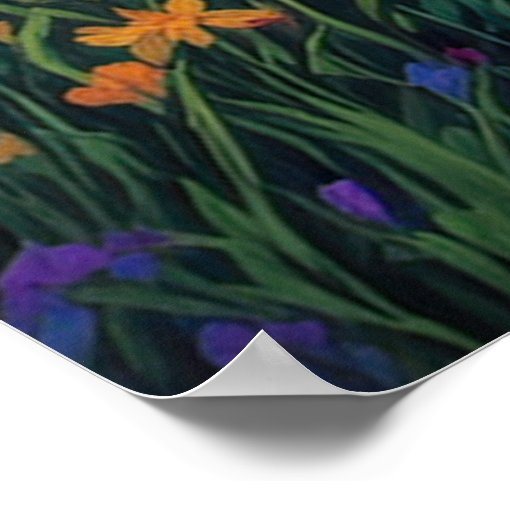 A Colorful Meadow and Rushing Stream Poster | Zazzle