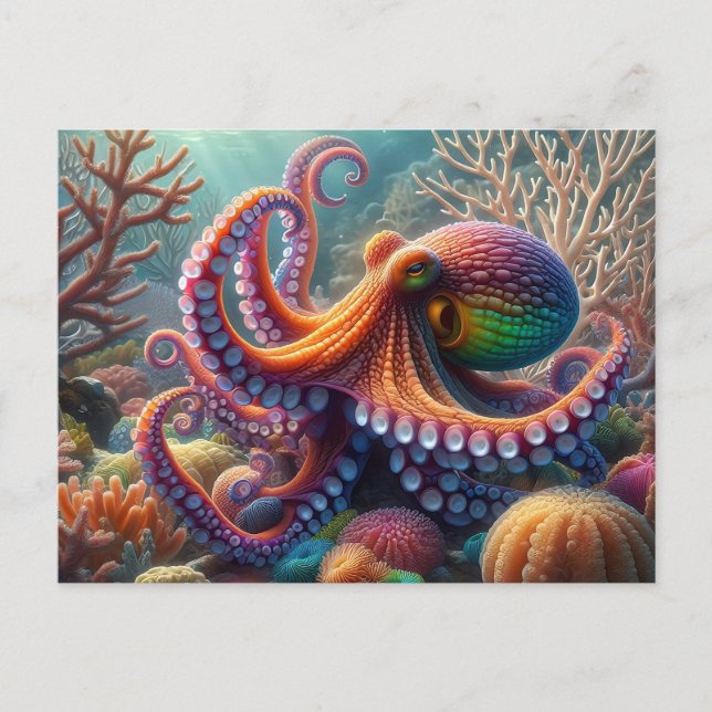 A Colorful Octopus Postcard (Front)