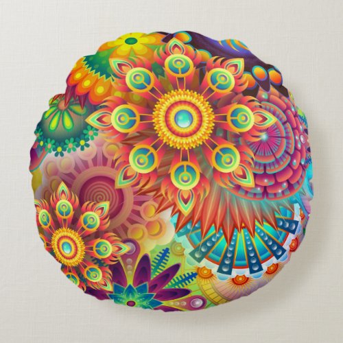 A colorful pilow suits all the colors  round pillow