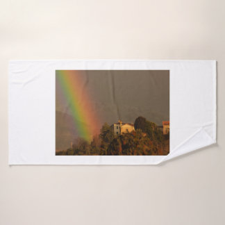 a colorful rainbow arch on Bath Towel