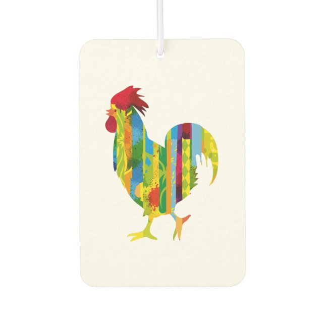 A colorful rooster air freshener (Front)