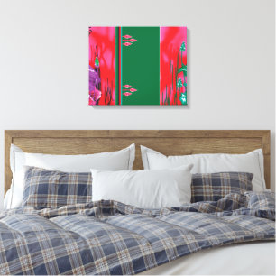 A colorful scarf featuring red and green hues, em canvas print