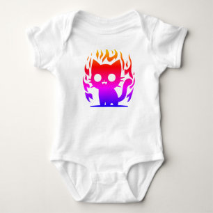 a colorful silhouette cat meme baby bodysuit