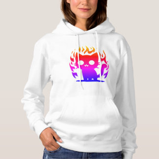 a colorful silhouette cat meme hoodie