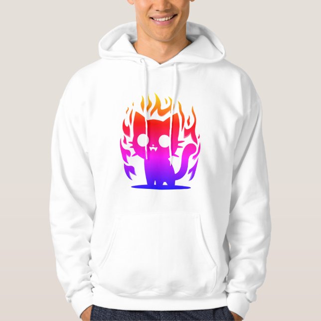 a colorful silhouette cat meme hoodie (Front)