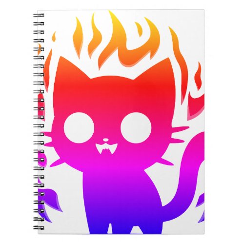 a colorful silhouette cat meme notebook