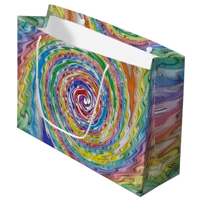 A Colorful Splatter Large Gift Bag (Front Angled)