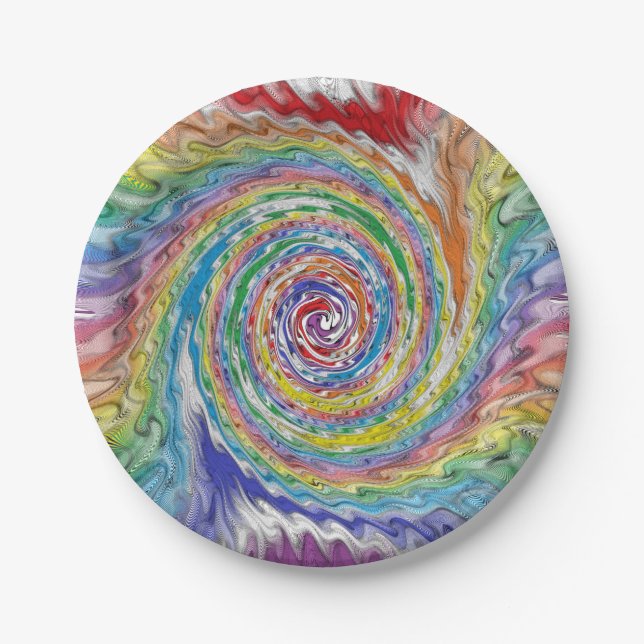 A Colorful Splatter Paper Plates (Front)