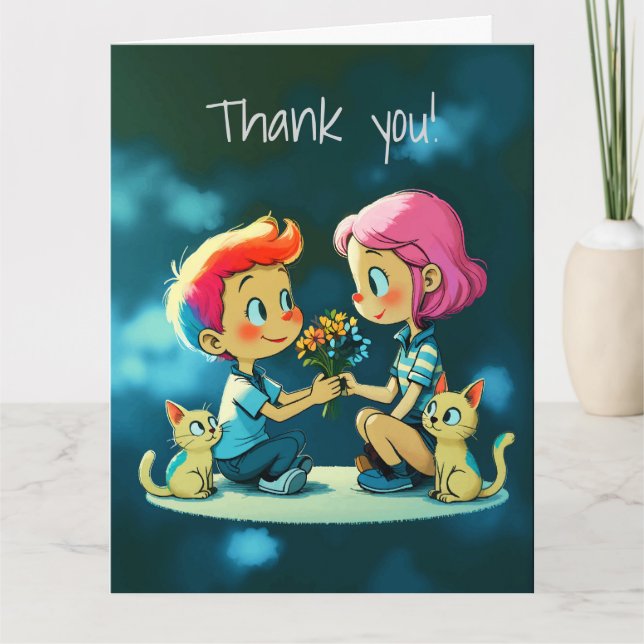 A Colorful Thank You  Card (Front)