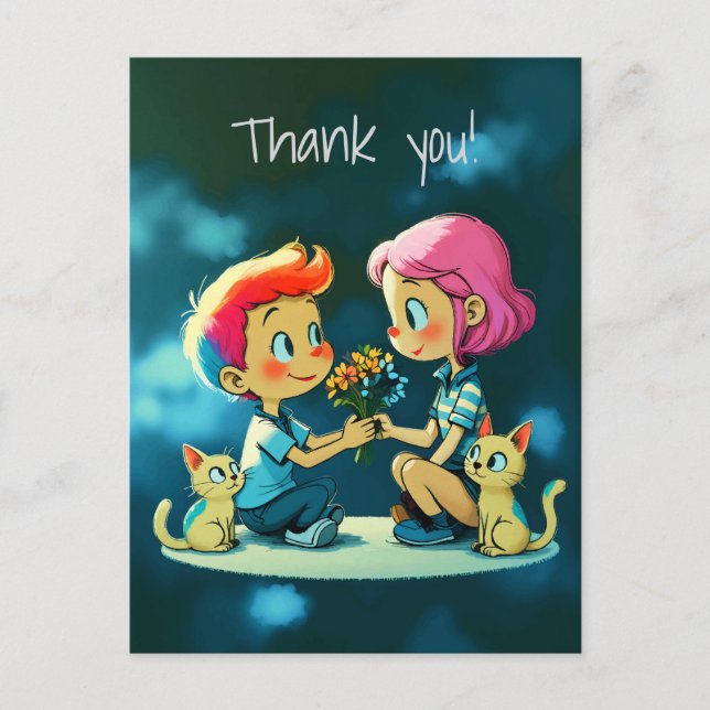 A Colorful Thank You Postcard (Front)