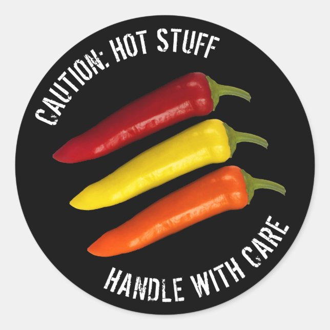 A Colorful Trio of Banana Peppers Classic Round Sticker (Front)