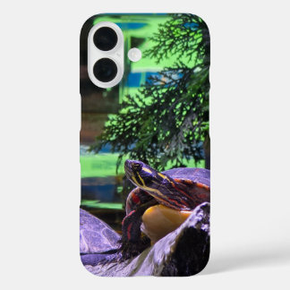a colorful turtle surrounded by lush green trees iPhone 16 case