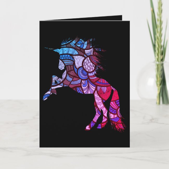 A Colorful Unicorn Birthday Card