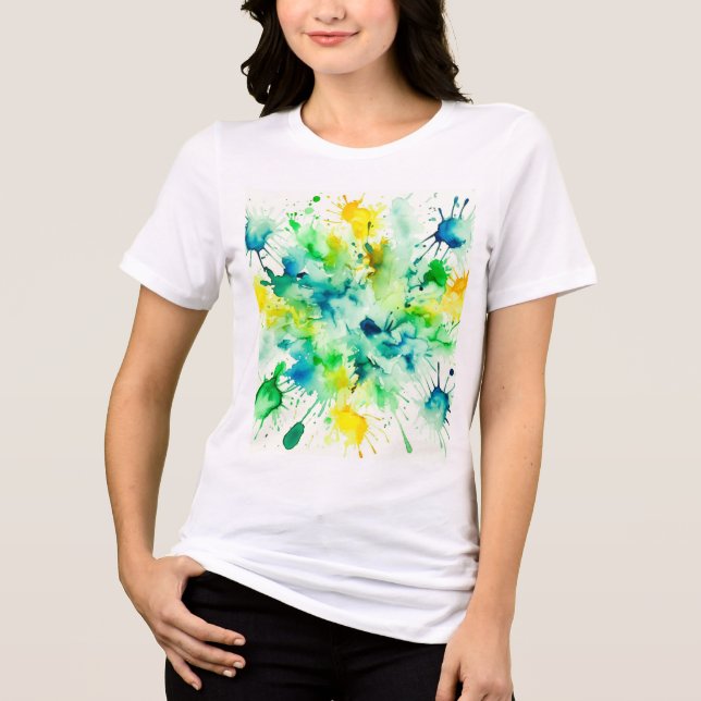  A colorful watercolor painting Tri-Blend Shirt (Front)