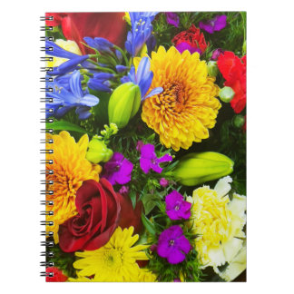 A colorfully floral designed notebook