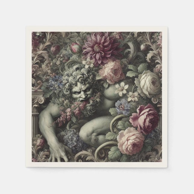 🎭 A Colossal Comedy – Gothic Victorian Napkins (Front)