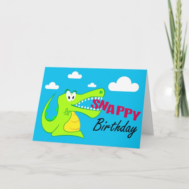 A Colourful Crocodile Fun Happy Birthday Card (Front)