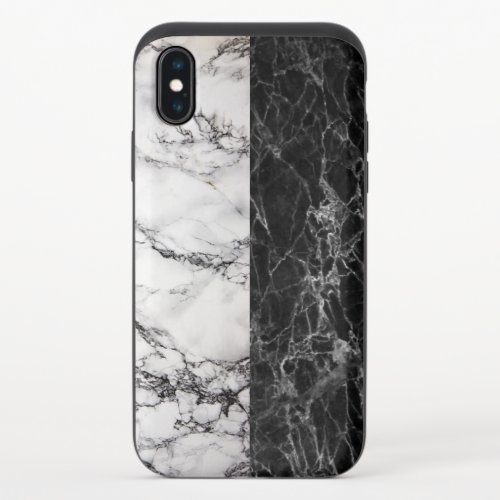 A Combination of White and Black Marble iPhone X Slider Case