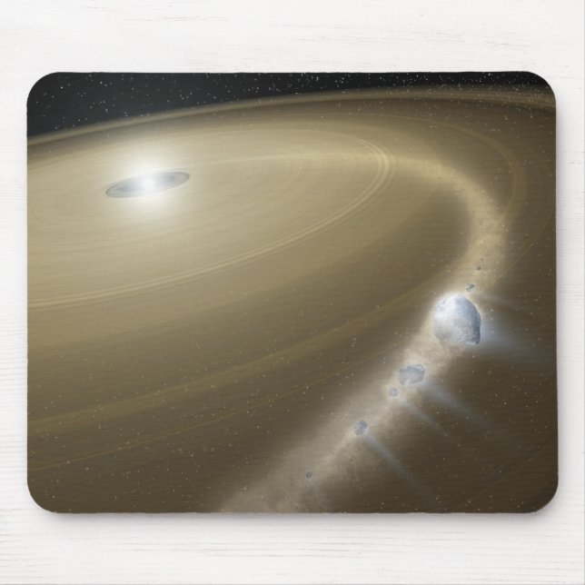 A comet being torn to shreds around a dead star mouse pad (Front)