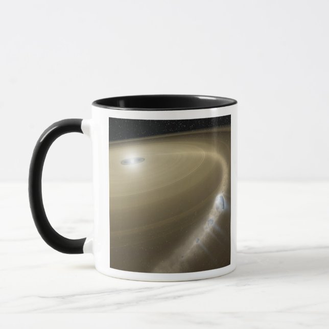A comet being torn to shreds around a dead star mug (Left)