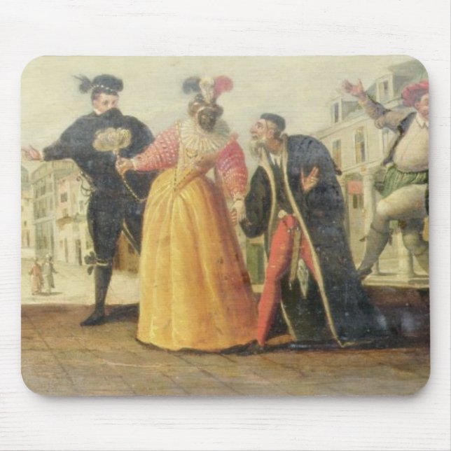 A Commedia Dell'Arte Troupe Before a Renaissance T Mouse Pad (Front)