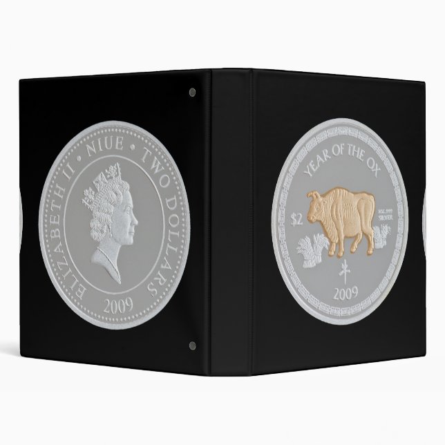 A commemorative silver coin 3 ring binder (Background)