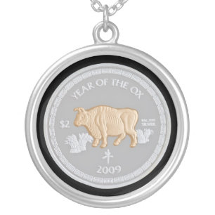A commemorative silver coin plated necklace