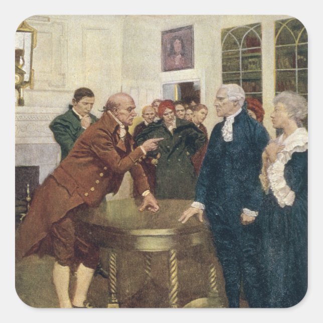 A Committee of Patriots Delivering an Ultimatum Square Sticker (Front)