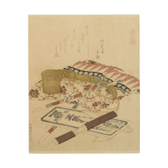 A Comparison of Genroku Poems and Shells  Wood Wall Art (Front)