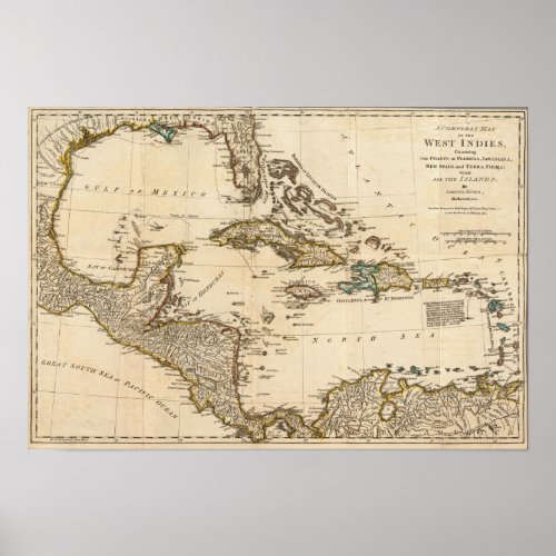 A Compleat Map of the West Indies Poster