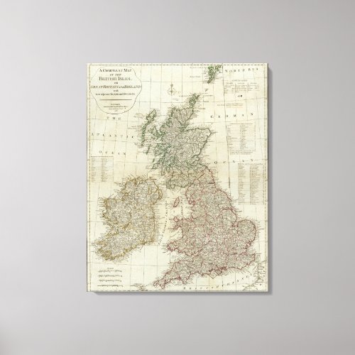 A complete map of the British Isles Canvas Print