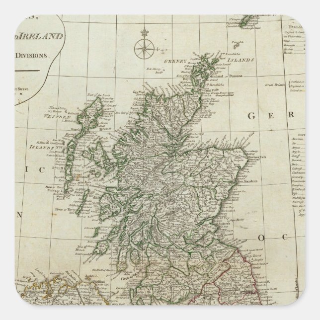 A complete map of the British Isles Square Sticker (Front)