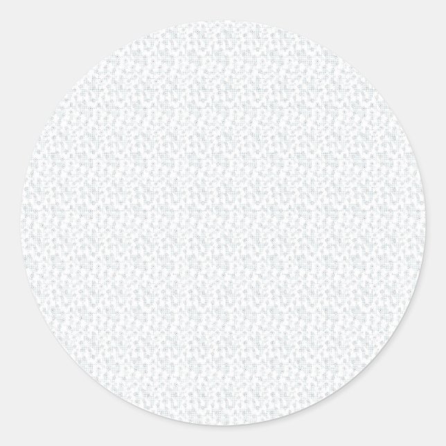 A completely white, featureless surface fills the  classic round sticker (Front)