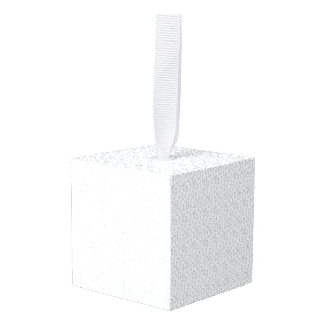 A completely white, featureless surface fills the  cube ornament (Front Angled)