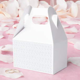 A completely white, featureless surface fills the favor boxes