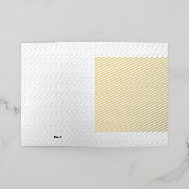 A completely white, featureless surface fills the  foil greeting card (Outside Laydown)