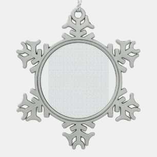 A completely white, featureless surface fills the snowflake pewter christmas ornament
