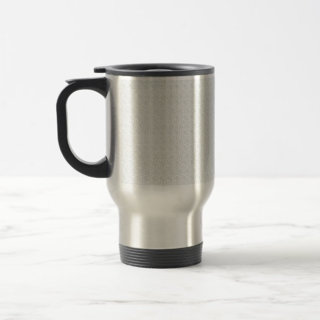 A completely white, featureless surface fills the  travel mug (Left)