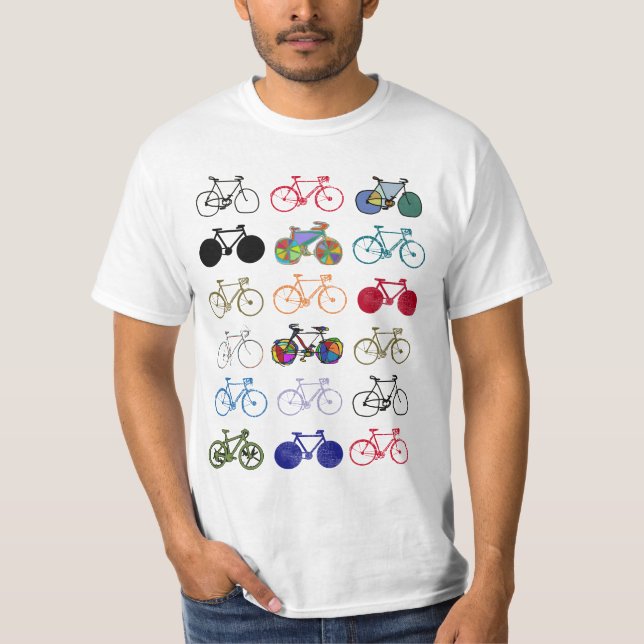 a composition of colorful bicycles T-Shirt (Front)