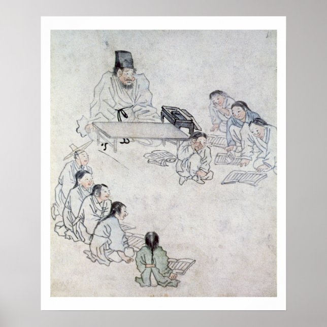 A Confucian Classroom (Sodang) (colour print) Poster (Front)