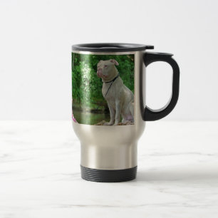 A conversation between friends travel mug
