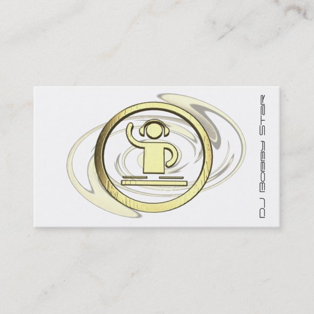 A cool 3D DJ Logo business card (Front)