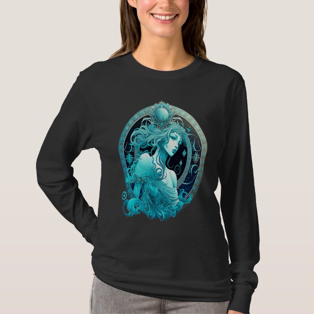 A Cool Astrology January February Aquarius Birthda T-Shirt (Front)