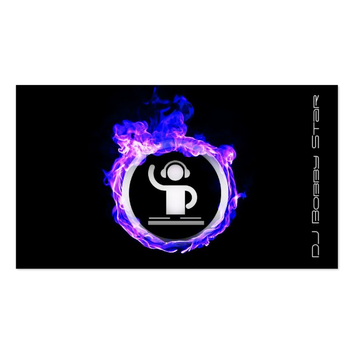 A cool blue flame DJ business card