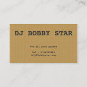 A cool carboard DJ business card (Back)