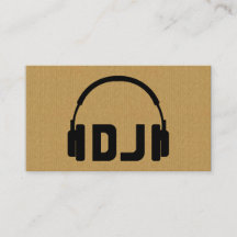 A cool cardboard DJ headphone icon business card