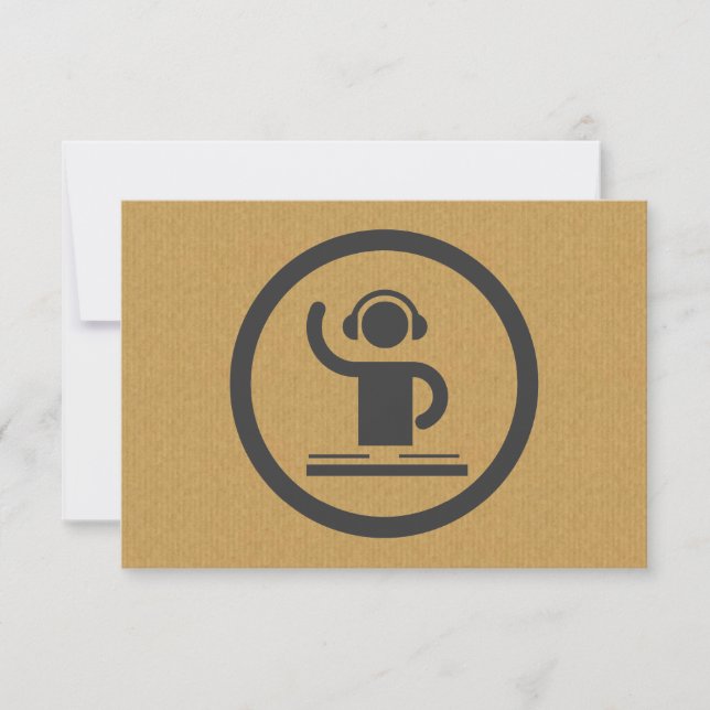 A cool cardboard DJ icon party logo Invitation (Front)